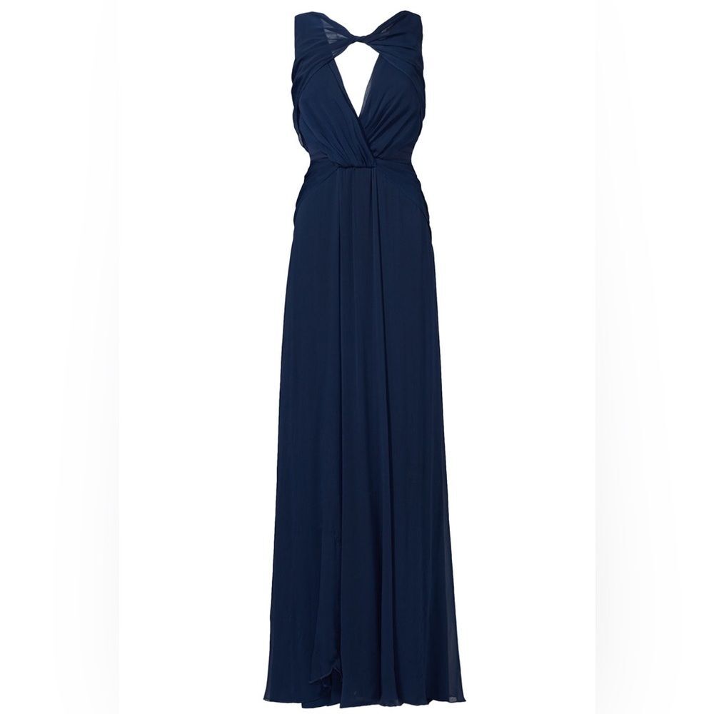 Badgley Mischka Navy Petunia Gown, Maxi, Excellent, Size 2 - Picture 3 of 16